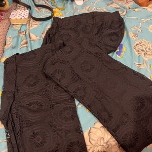 Elegant Black Lace Women's Pants